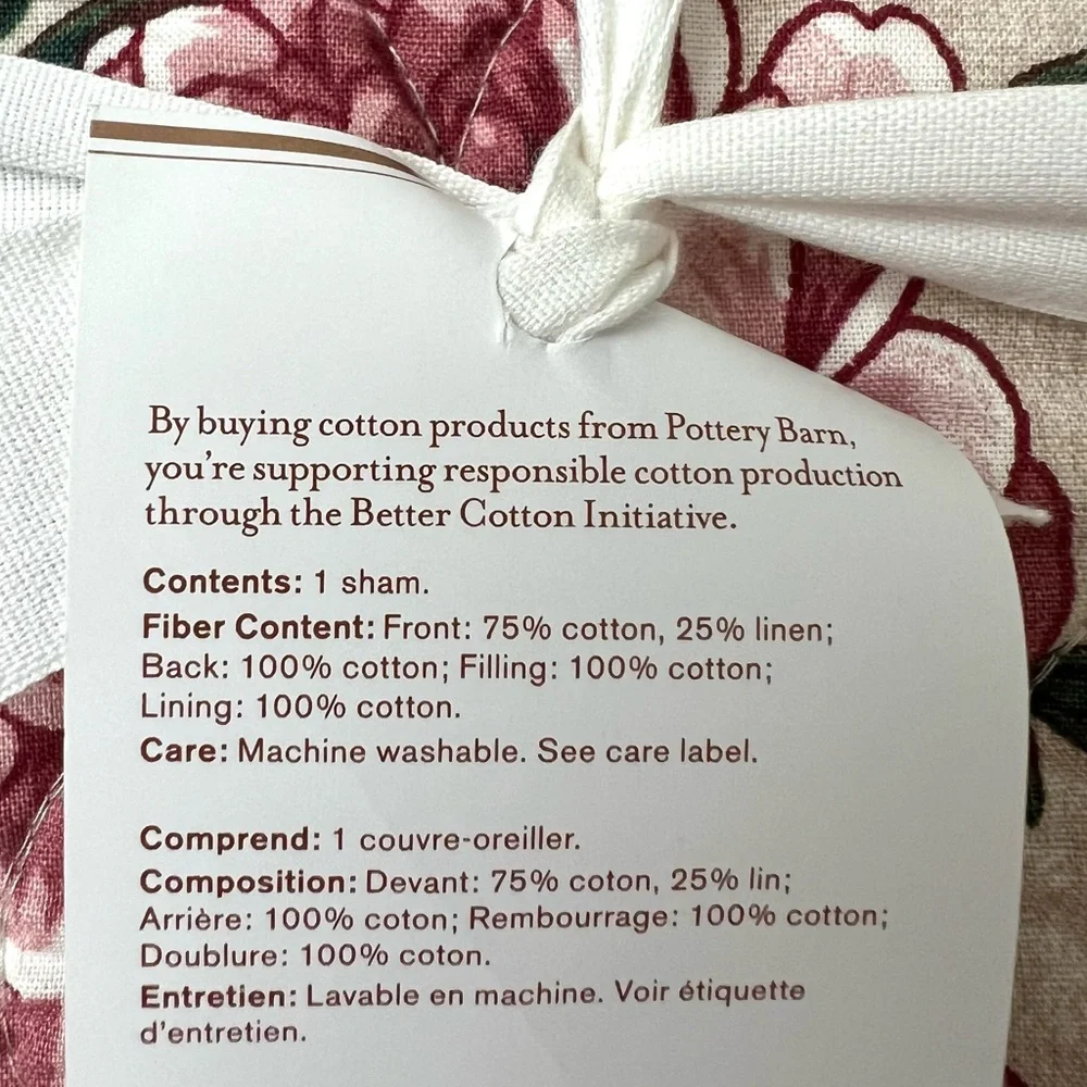 Pottery Barn Adelise Euro Pillow Sham Reversible Pillowcase New With Tag